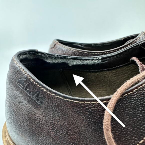 Clarks Mens Leather Upper Wingtip Dress Shoes Brown US 9.5 Lace-Up Office Formal - Picture 9 of 16